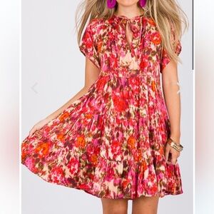 Olivaceous Tiered Babydoll Sun Dress